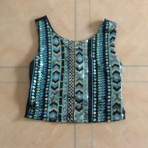 Sequin crop top